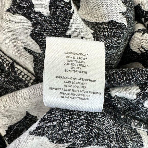 Spiritual Gangster Black and White Floral Print Tie Front Kimono Womens One Size - Picture 14 of 14